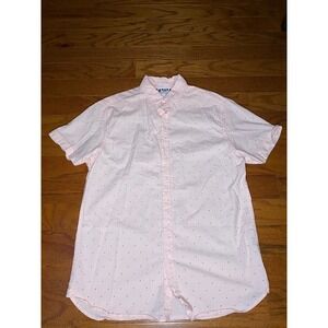 Cactus Man Pink Dotted Button‎ Up Shirt Size Medium